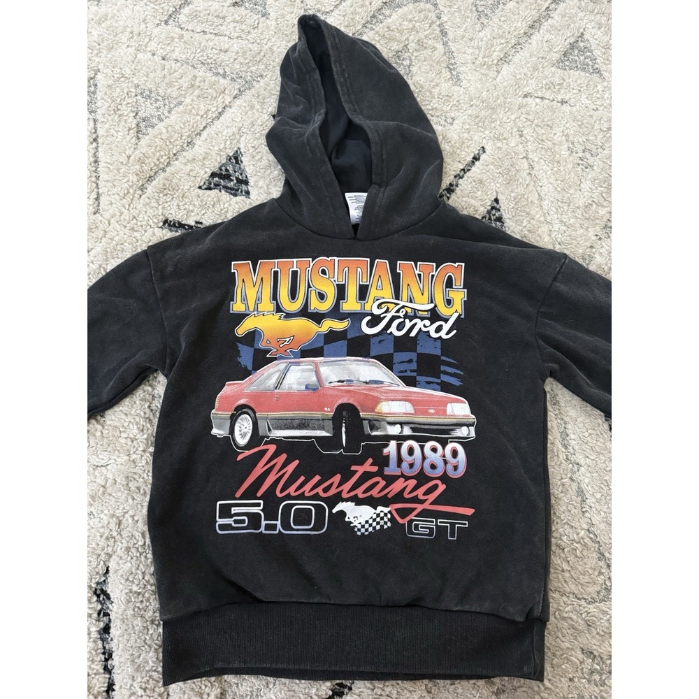 Ford Mustang Boys' Kids Long Sleeve Graphic Retro Hoodie Sweatshirt, Size M (8)